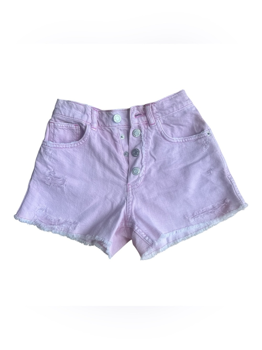 Zara kids Pink Distressed Denim Shorts size 10-11
